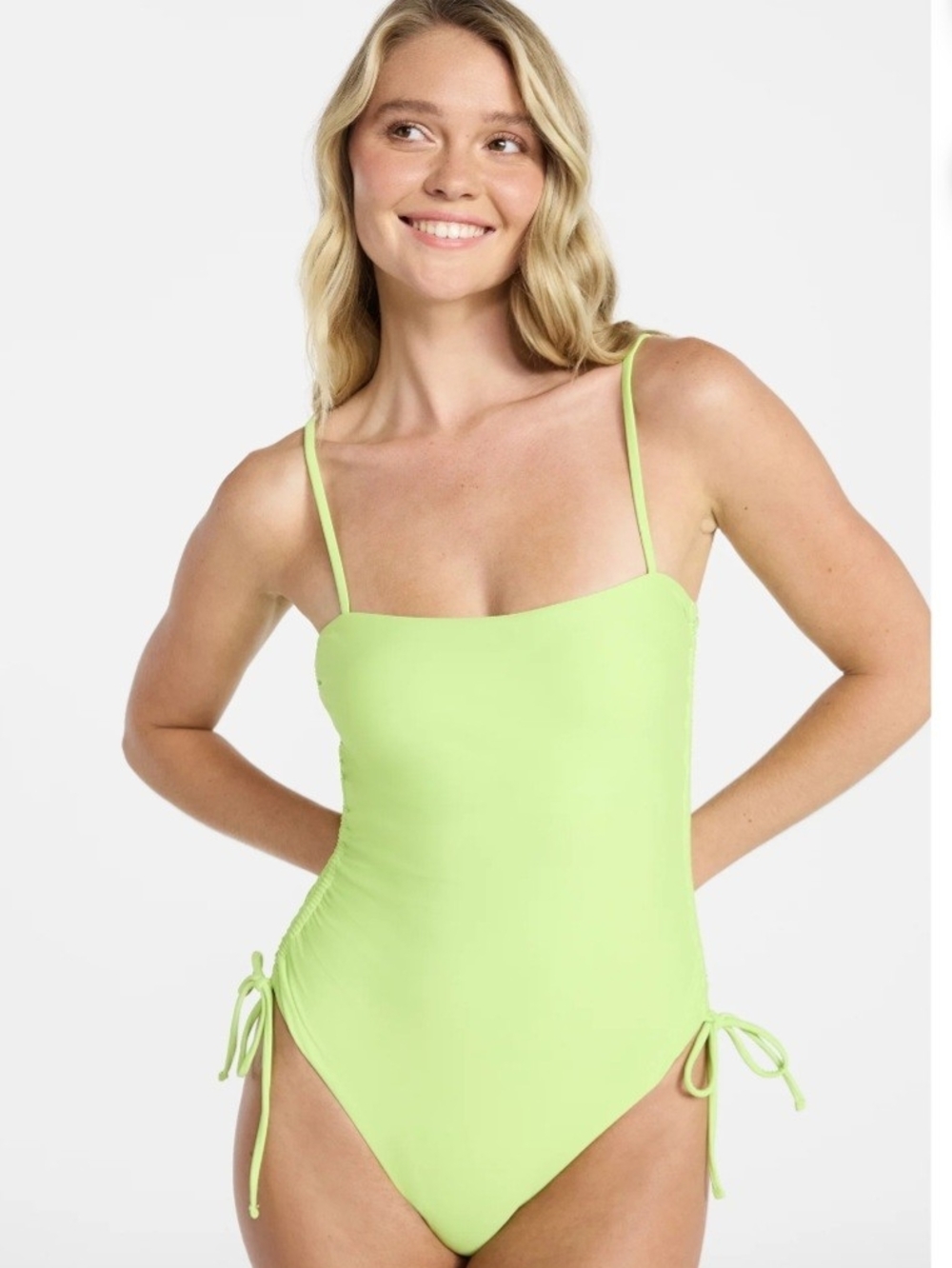 No Boundaries Lime Green One-Piece Swimsuit
